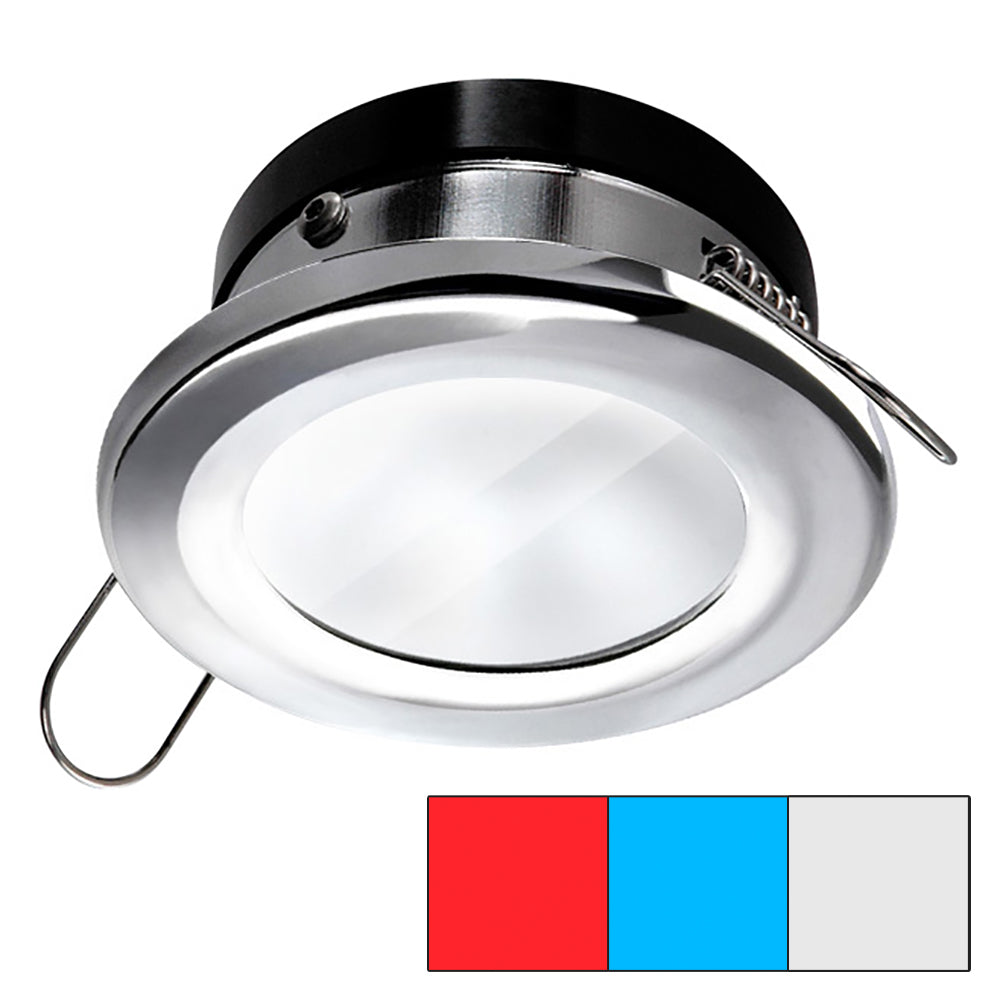 i2Systems Apeiron A1120 Spring Mount Light - Round - Red, Cool White and Blue - Polished Chrome