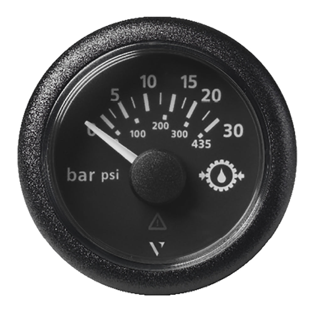 Veratron 52MM (2-1/16") ViewLine Transmission Oil Pressure 30 Bar/435 PSI - Black Dial and Round Bezel