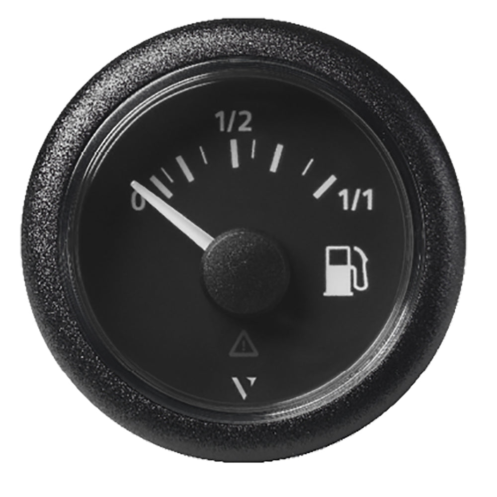 Veratron 52MM (2-1/16") ViewLine Fuel Level Gauge 0-1/1 - 3 to 180 OHM - Black Dial and Round Bezel