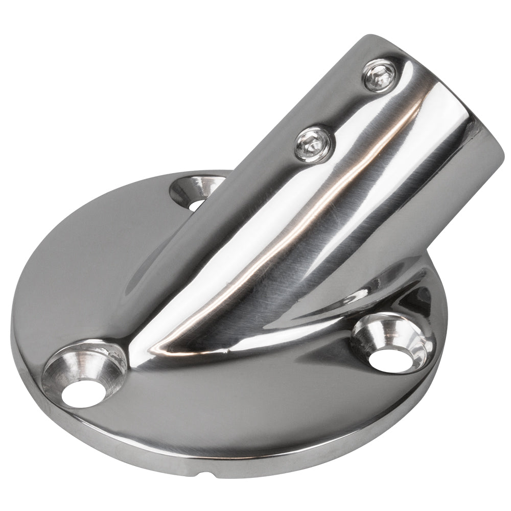 Sea-Dog Rail Base Fitting 2-3/4" Round Base 30 degree 316 Stainless Steel - 1" OD