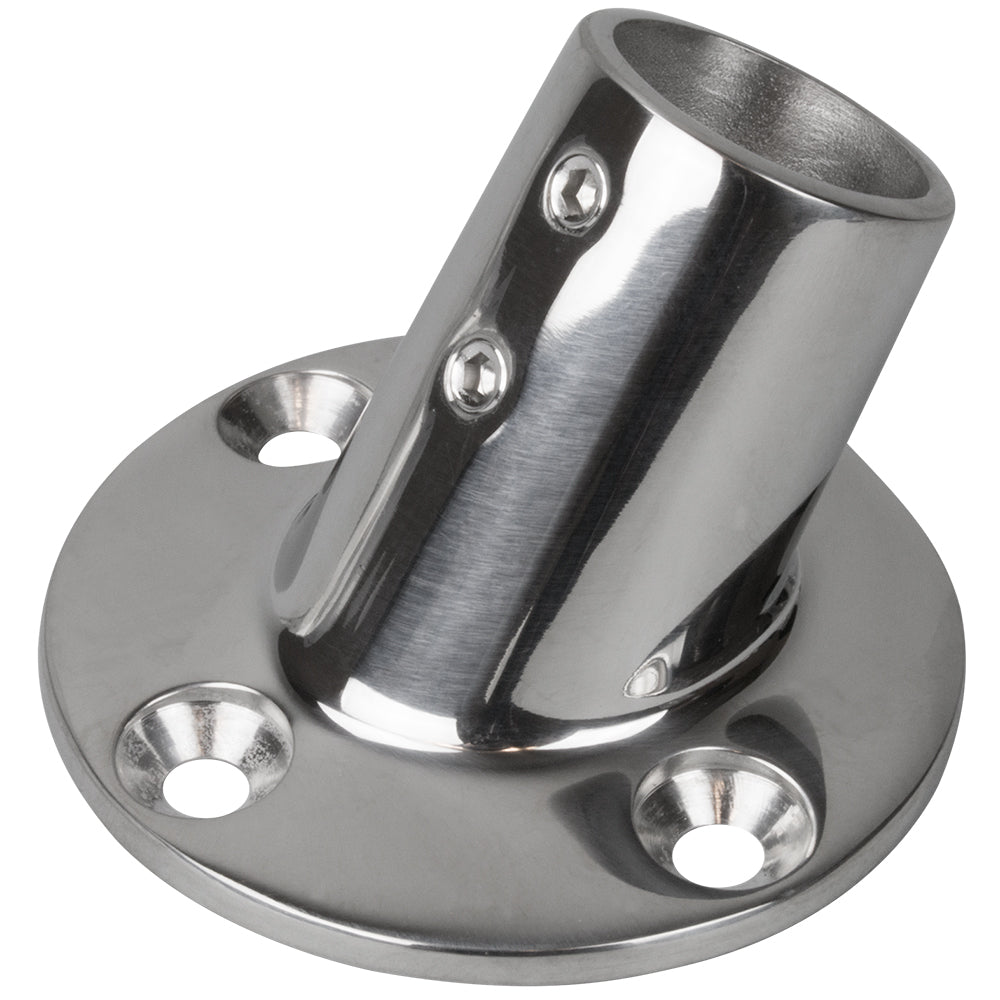 Sea-Dog Rail Base Fitting 2-3/4" Round Base 60 degree 316 Stainless Steel - 1" OD