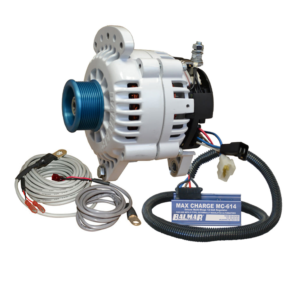 Balmar Alternator 120 AMP Kit 120V 3.15" Dual Foot Saddle J10 Pulley Regulator and Temp Sensor (60-YP-MC-120-J10)