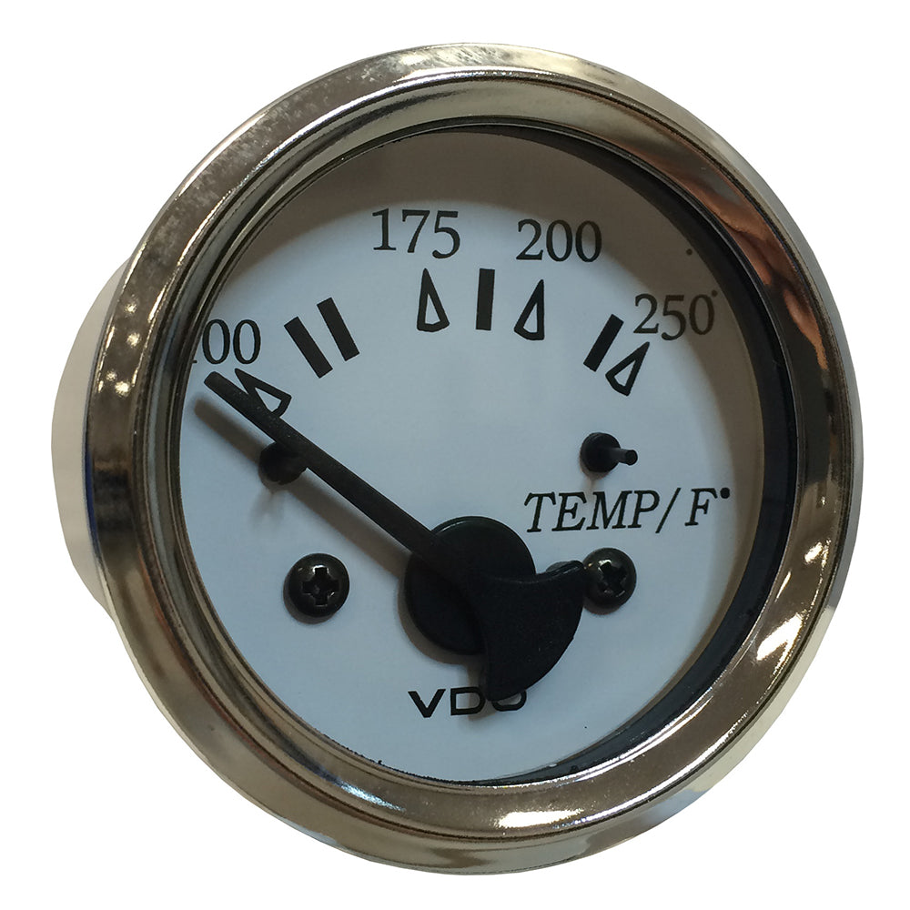 VDO Cockpit Marine 52MM (2-1/16") Water Temp. Gauge - 0-250 degrees F - White Dial/Chrome Bezel