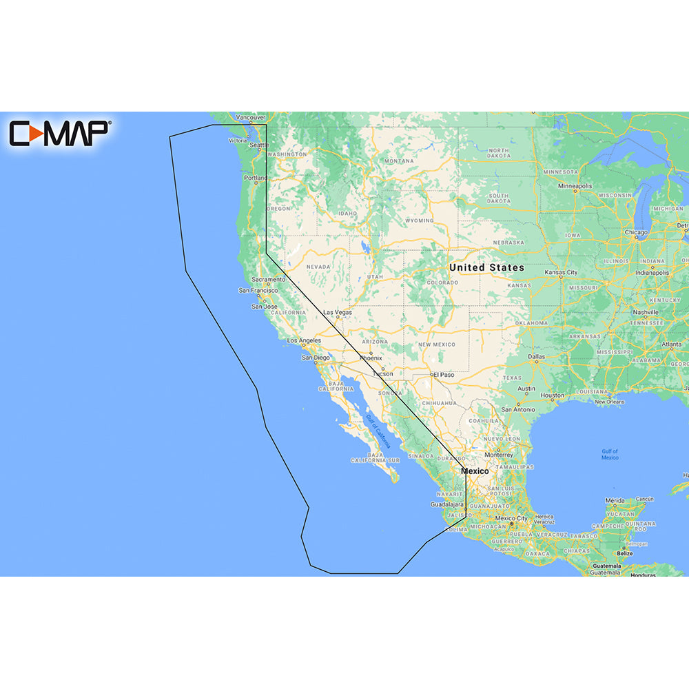 C-MAP M-NA-Y206-MS West Coast and Baja California REVEAL Coastal Chart - Does NOT contain Hawaii