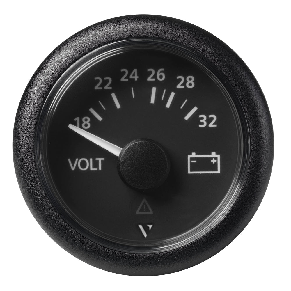 Veratron 52mm (2-1/16") Viewline Voltmeter 18-32V - Black Dial and Bezel