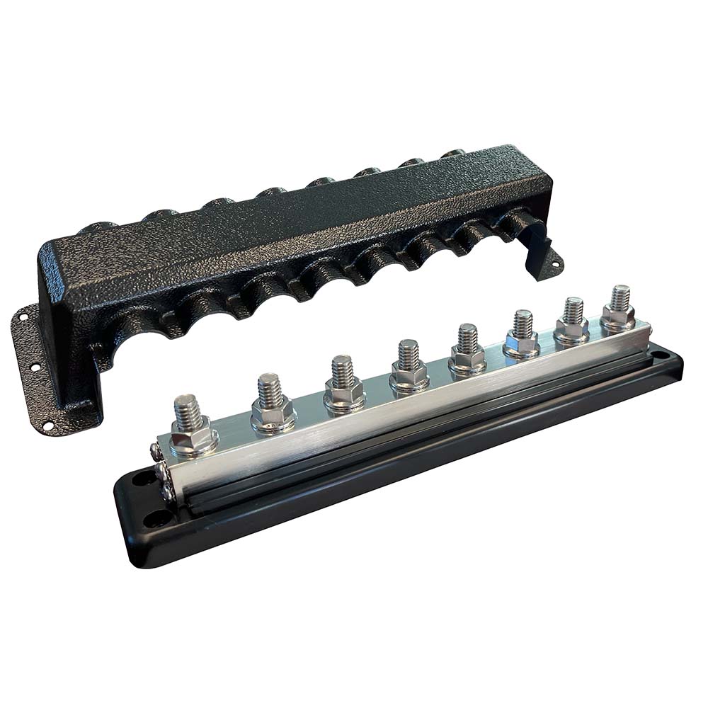 Victron Busbar 600A 8P and Cover 8X 3/8" Plus 8X M8 Terminals (VBB160080010)