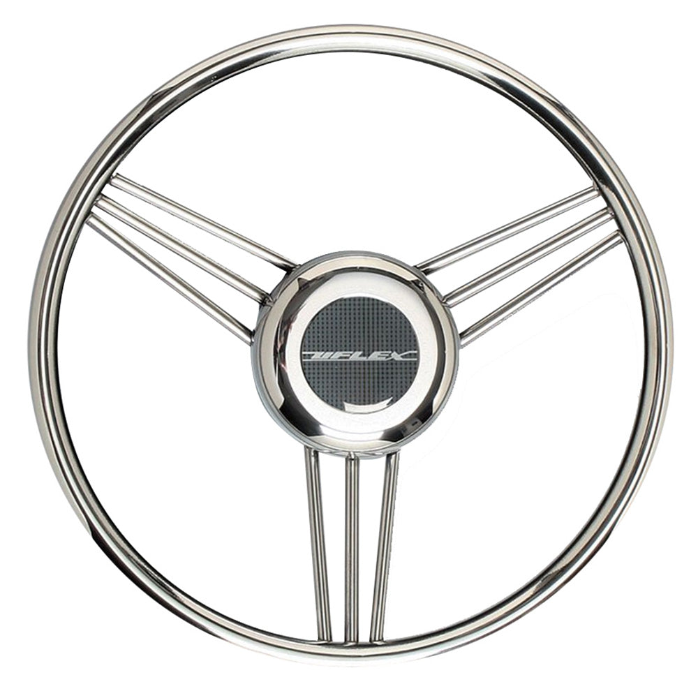 Uflex V27 13.8" Steering Wheel - Stainless Steel Grip and Spokes