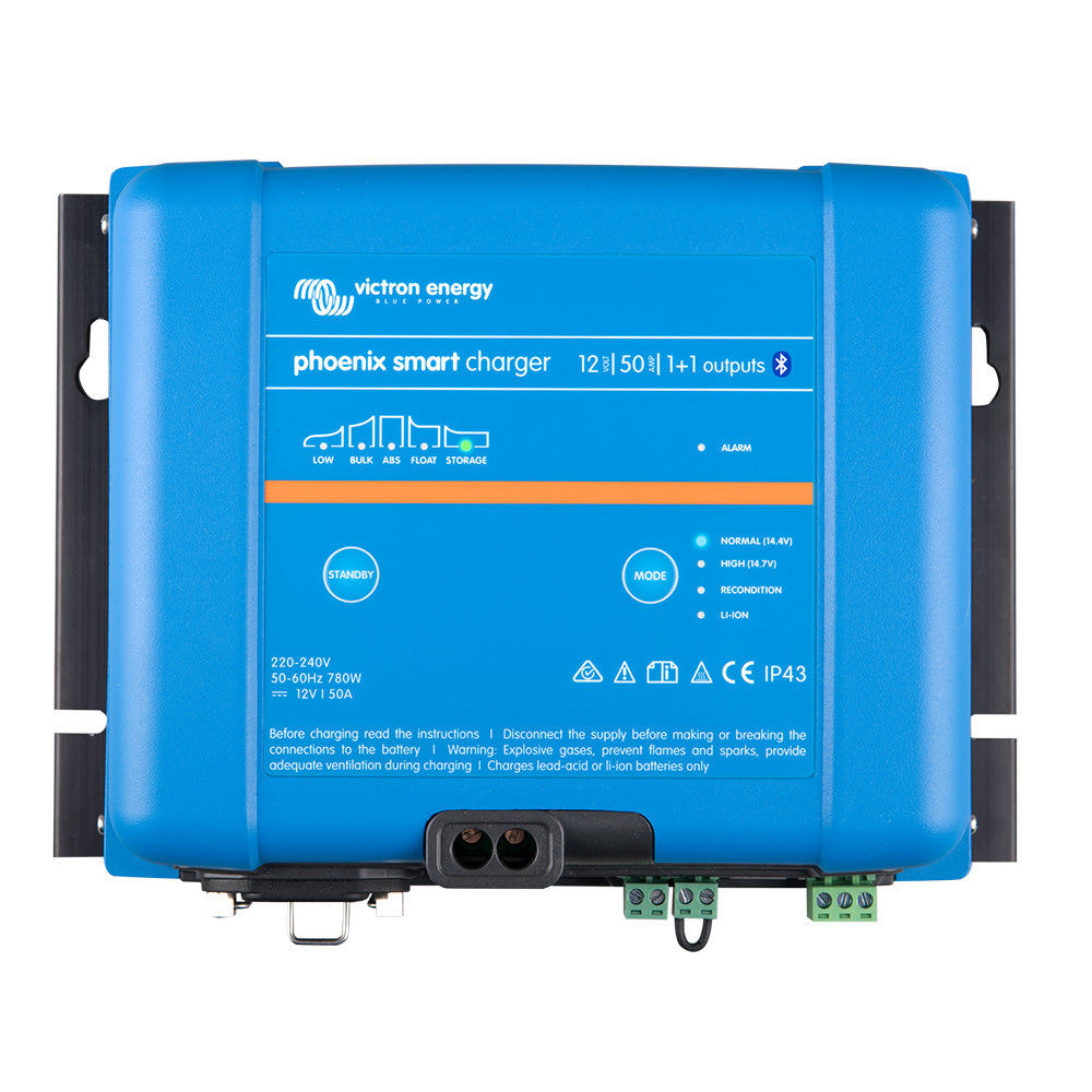 Victron Phoenix Smart IP43 Charger 12/50 (1+1) 120-240VAC Requires 5-15P Mains Cord (PSC125051095)