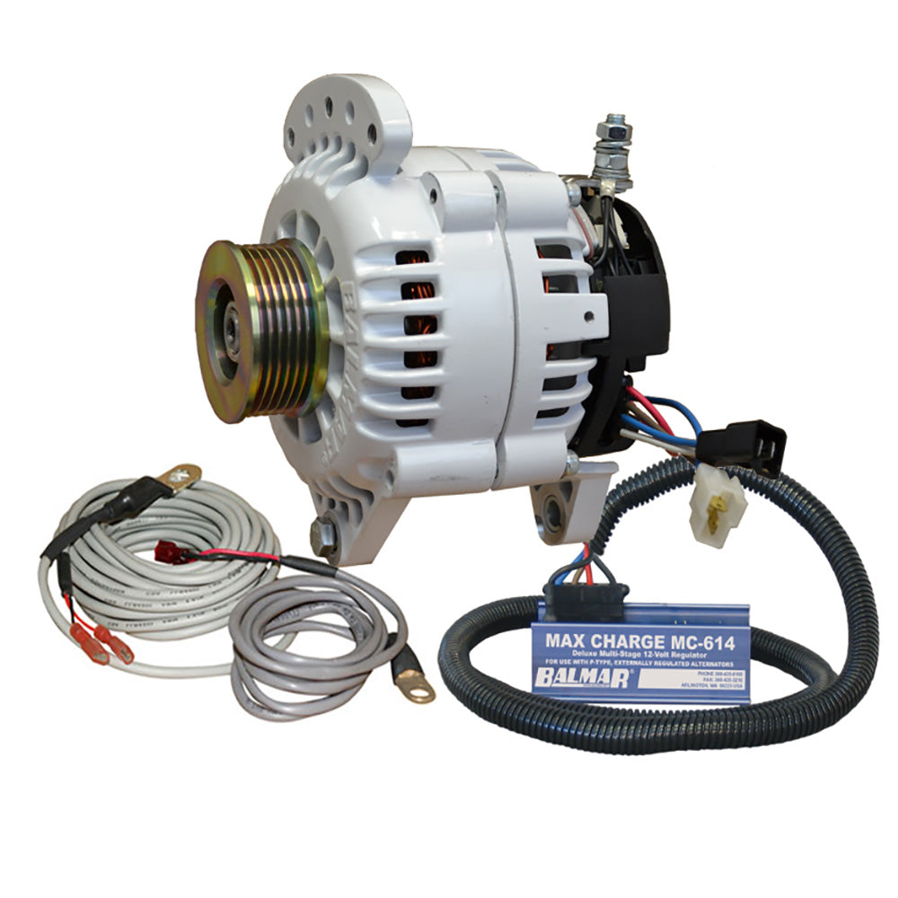 Balmar Alternator 100 AMP Kit 12V 3.15" Dual Foot Saddle K6 Pulley Regulator and Temp Sensor (60-YP-MC-100-K6)