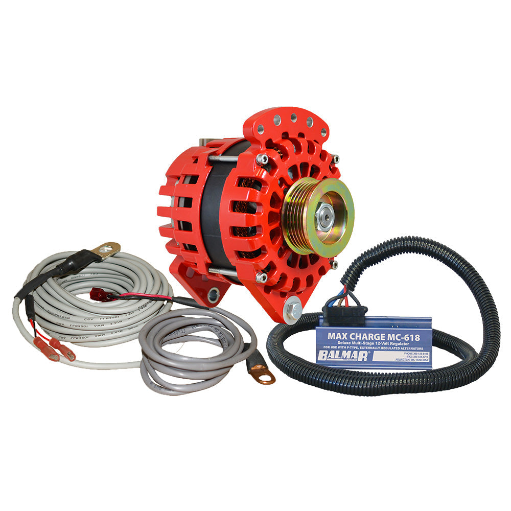 Balmar Alternator 170 AMP Kit 12V 3.15" Dual Foot Saddle K6 Pulley Regulator and Temp Sensor (XT-CR-170-K6-KIT)