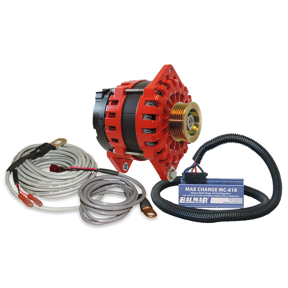 Balmar Alternator 250 AMP Kit 12V 3.15" Dual Foot Saddle K6 Pulley Regulator and Temp Sensor (XT-CR-250-K6-KIT)