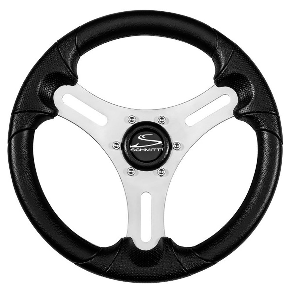 Schmitt Marine Torcello Lite 13" Wheel - Black Polyurethane Wheel w/Silver Spokes and Black Cap- 3/4" Tapered Shaft