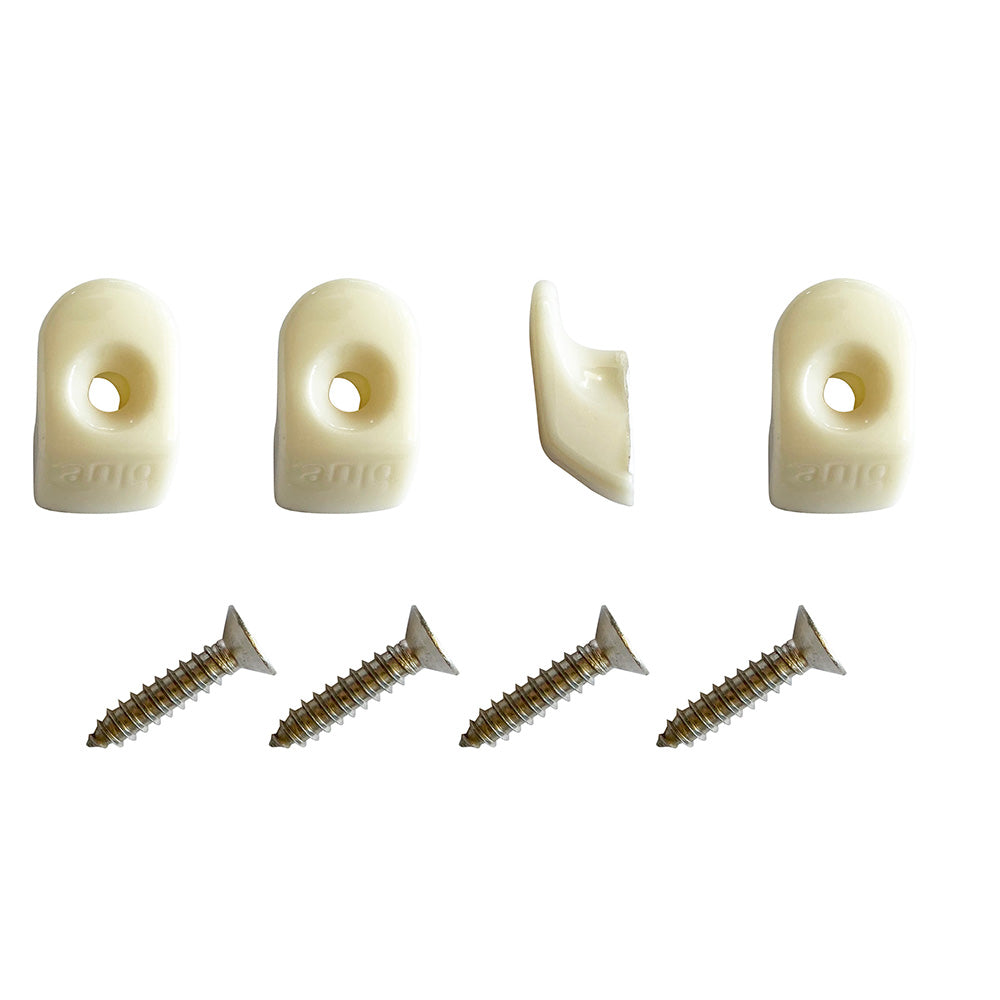 Blue Performance White Hooks and Screws - 4 Pieces