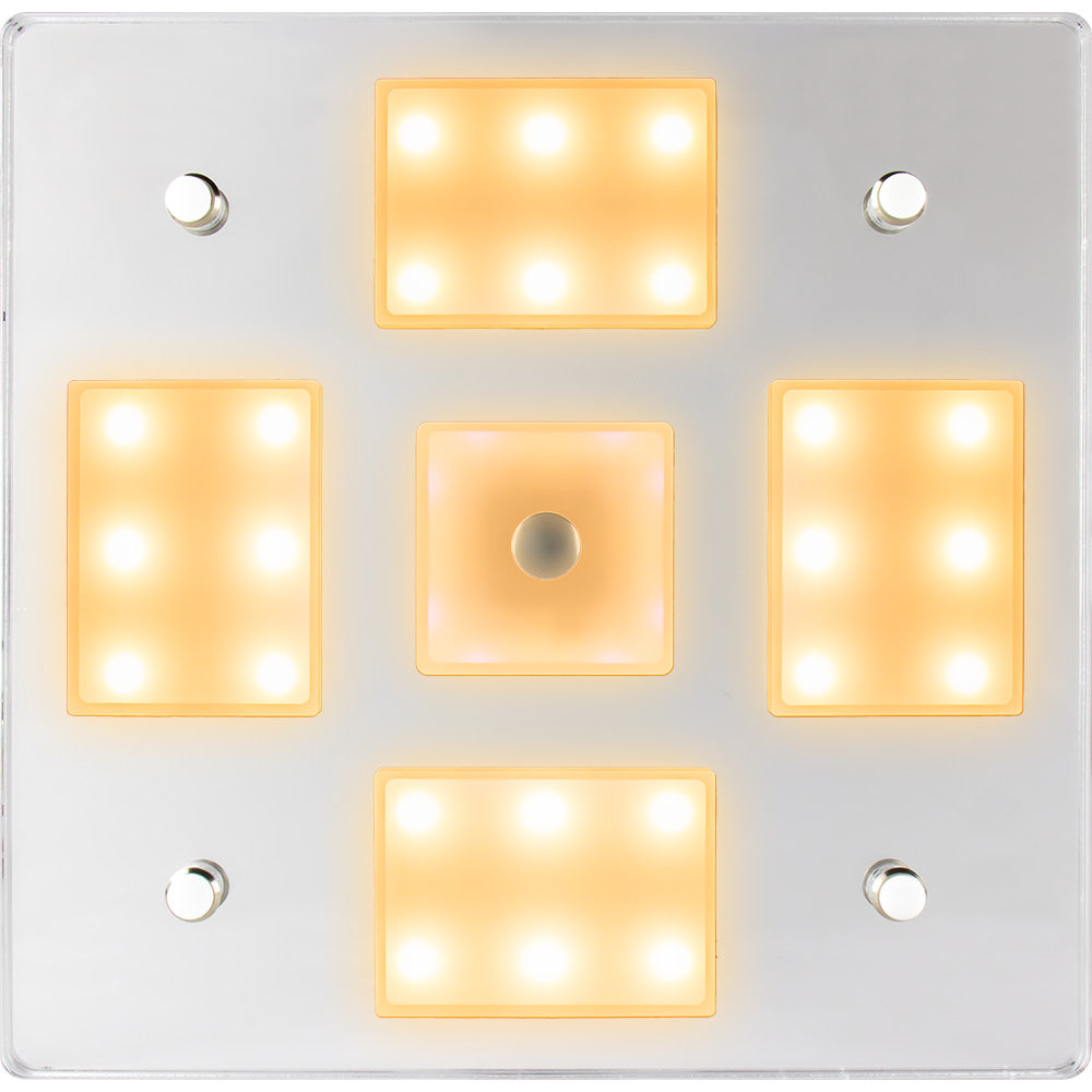 Sea-Dog Square LED Mirror Light w/On/Off Dimmer - White and Blue