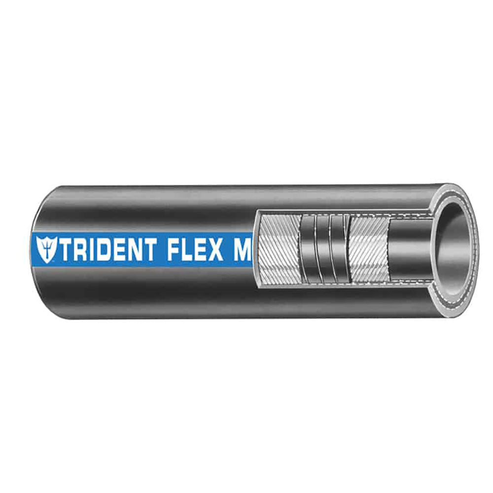 Trident Marine 1" x 50' Coil Flex Marine Wet Exhaust and Water Hose - Black