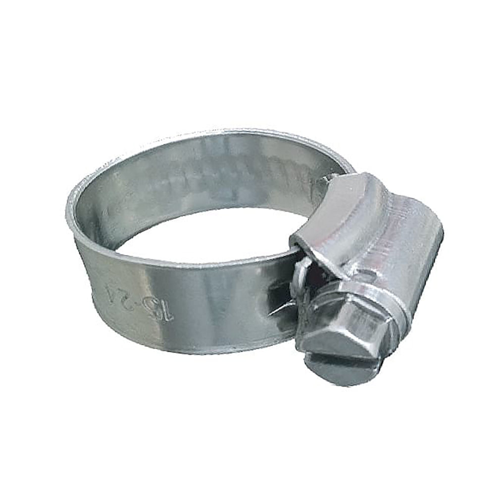 Trident Marine 316 SS Non-Perforated Worm Gear Hose Clamp - 3/8" Band - (1-1/16" - 1-1/2") Clamping Range - 10-Pack - SAE Size 16