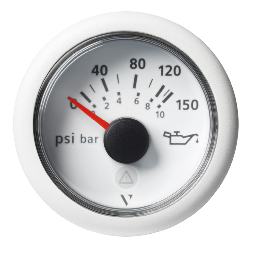 Veratron 52mm (2-1/16") ViewLine Engine Oil Pressure Gauge - 150 PSI - White Dial and Bezel