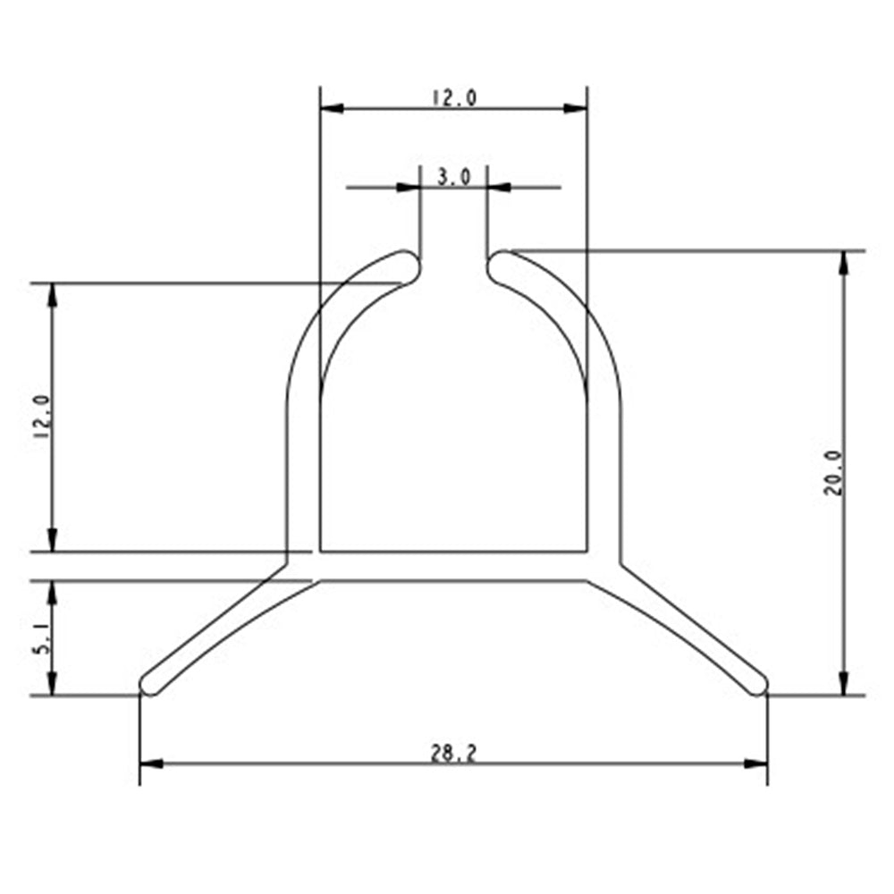 Allen 5400 mm Luff Track Undrilled & Anodised Black_Additional1