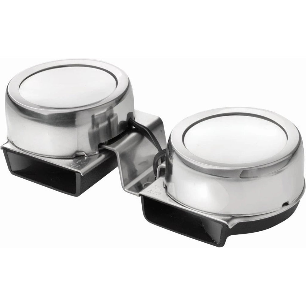 Vetus Double horn, 12 V, stainless steel. Set high pitch and low pitch
