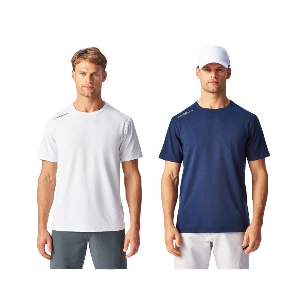 Henri-Lloyd Shirts & Polos - Dri-Fast SS Tee - White & Navy Blue - Size: XL - Pack of 2