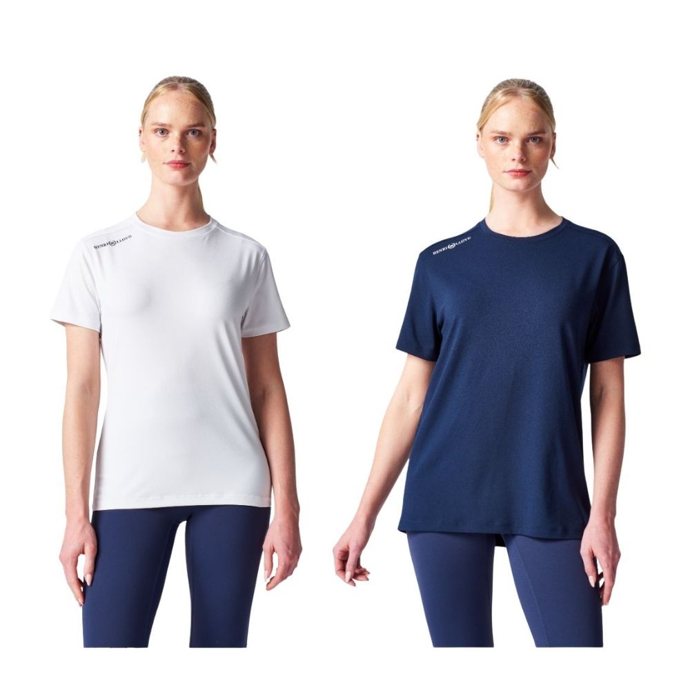 Henri-Lloyd Shirts & Polos - Dri-Fast SS Tee - White & Navy Blue (Women) - Size: XL - Pack of 2