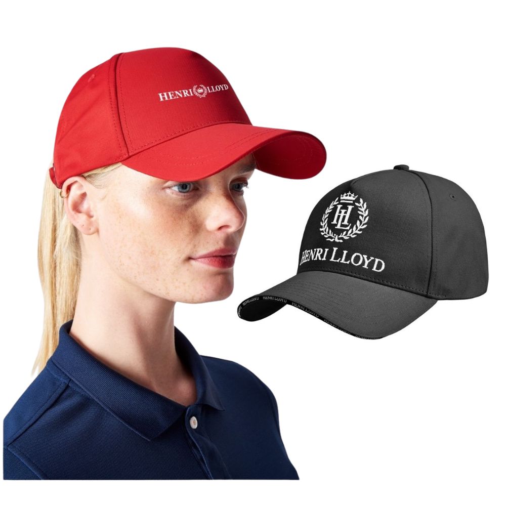 Henri-Lloyd Headwear - Sail-Tec Cap - Red & Henri Cap - Black - Size: One Size - Pack of 2