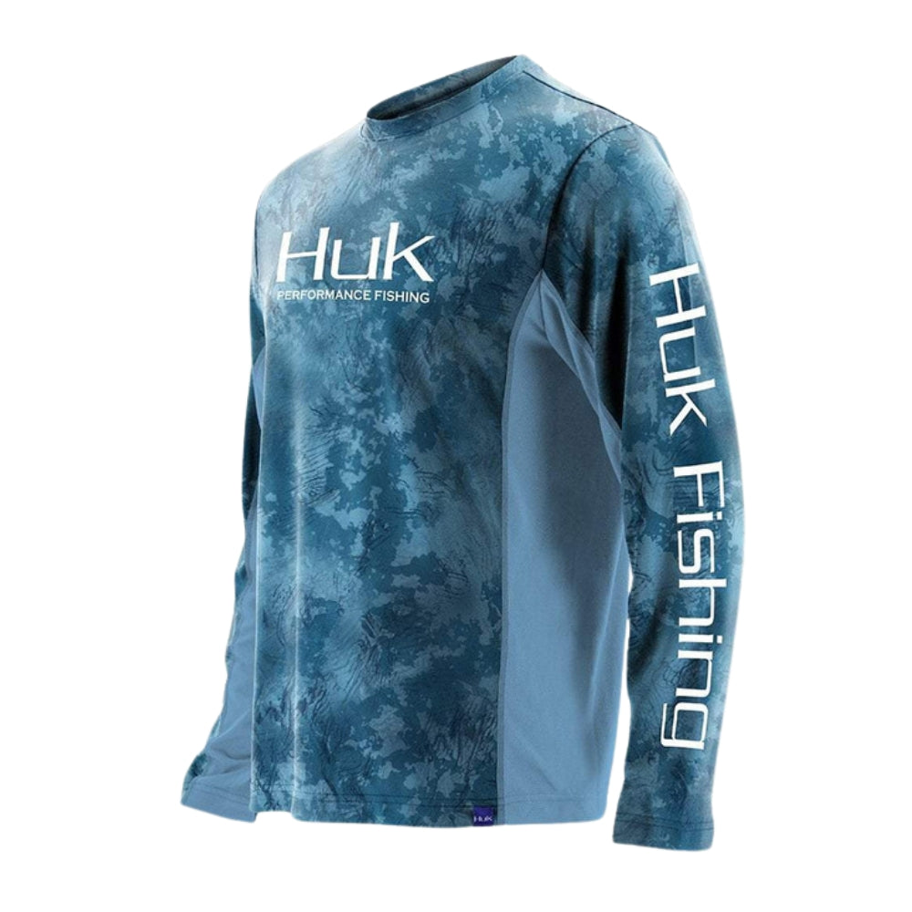 HUK Shirts & Polos - Icon Camo LS SubPhantis - Black & Blue - Size: S - Pack of 2