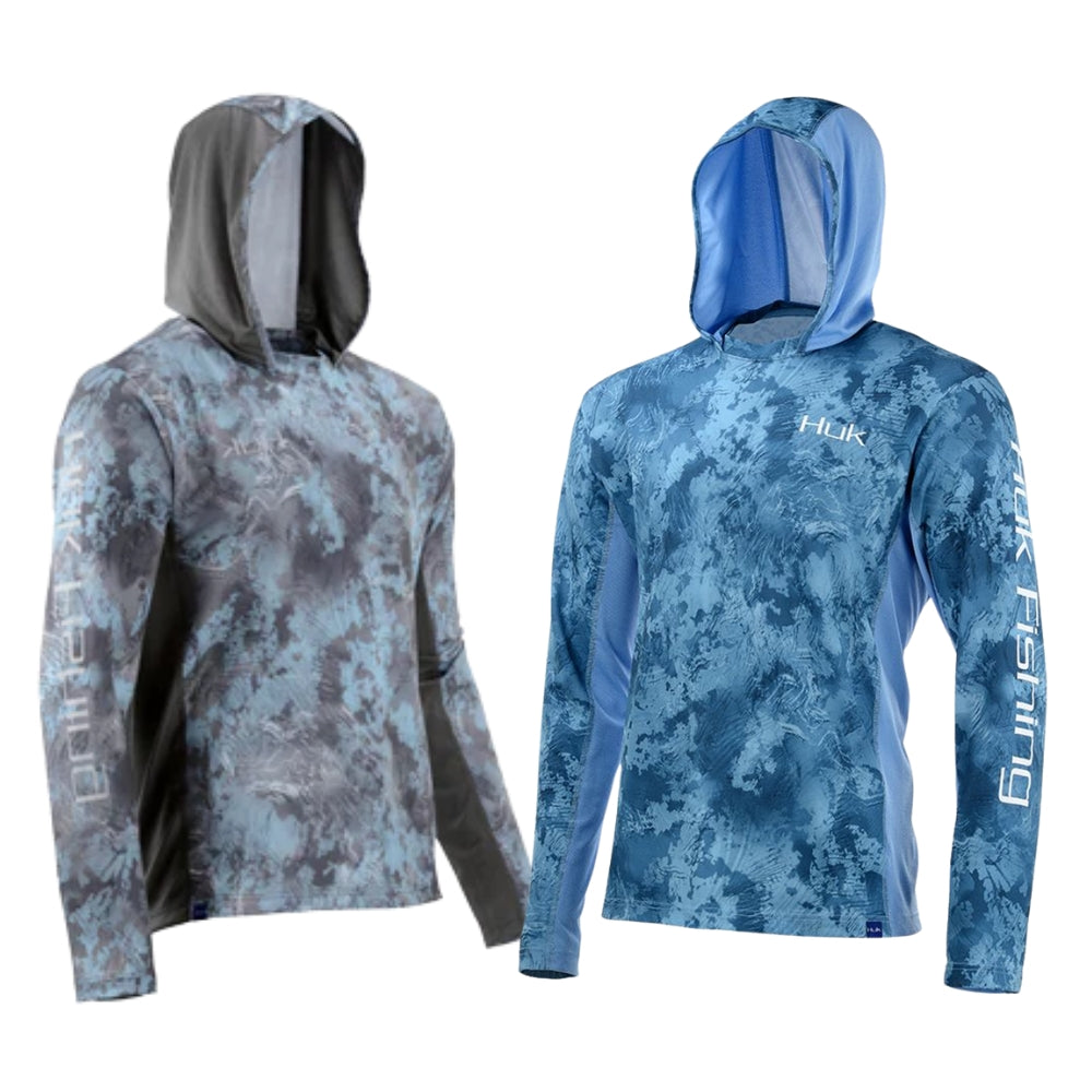HUK Shirts & Polos - Icon Camo Hoodie - Grey / Blue & Blue - Size: S - Pack of 2