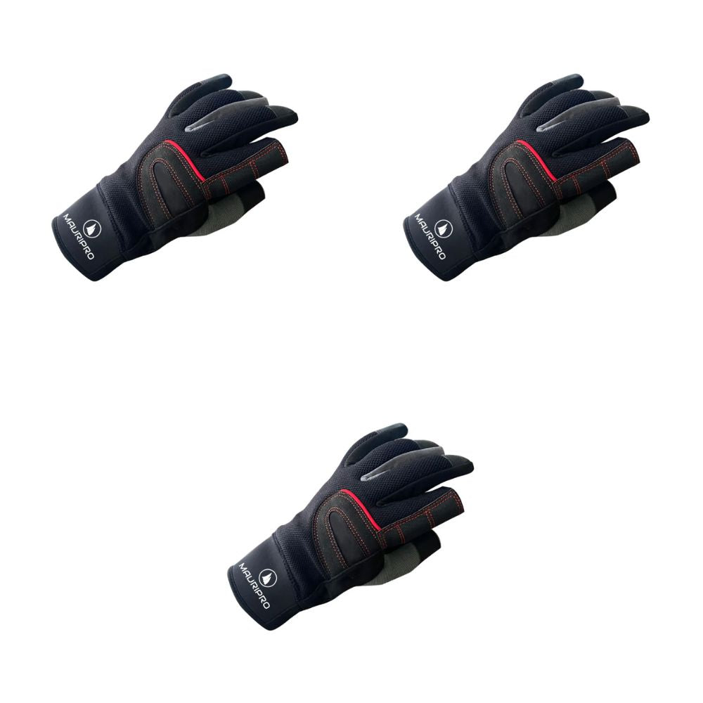 MAURIPRO Gloves - MX3 Performance Long Fingers - Size: S / M / XL - Pack of 3