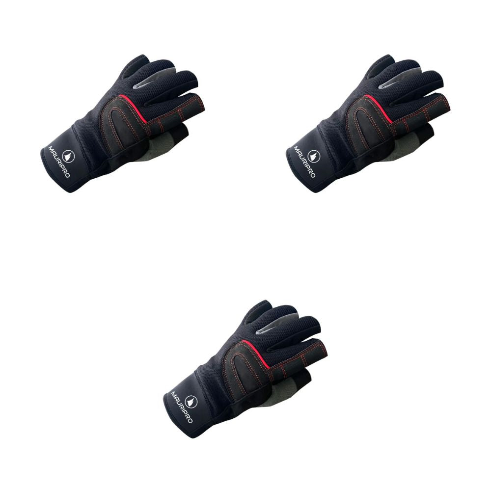 MAURIPRO Gloves - MX3 Performance Short Fingers - Size: S / M / XL - Pack of 3