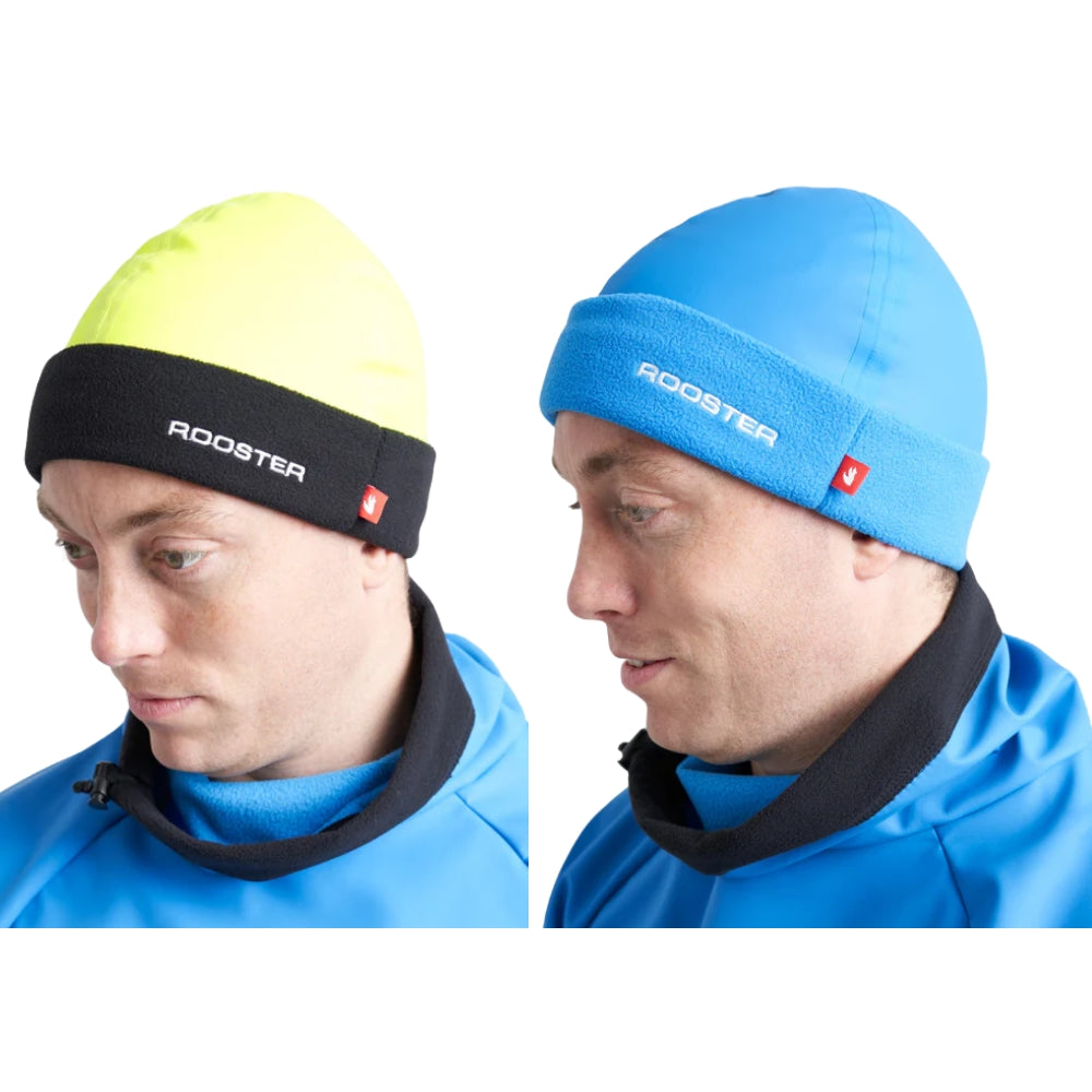 Rooster Headwear - Pro Aquafleece Beanie - Yellow & Signal Blue - Size: M - Pack of 2