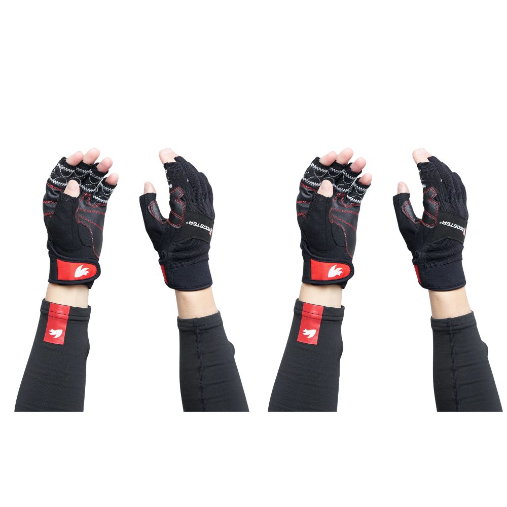 Rooster Gloves - Pro Race 5 Fingers Cut - Black - Size: M / XL - Pack of 2