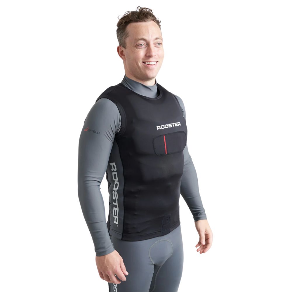 Rooster Pinnies - Pro Compression Bib with Safety Knife Pocket - Black - Size: L