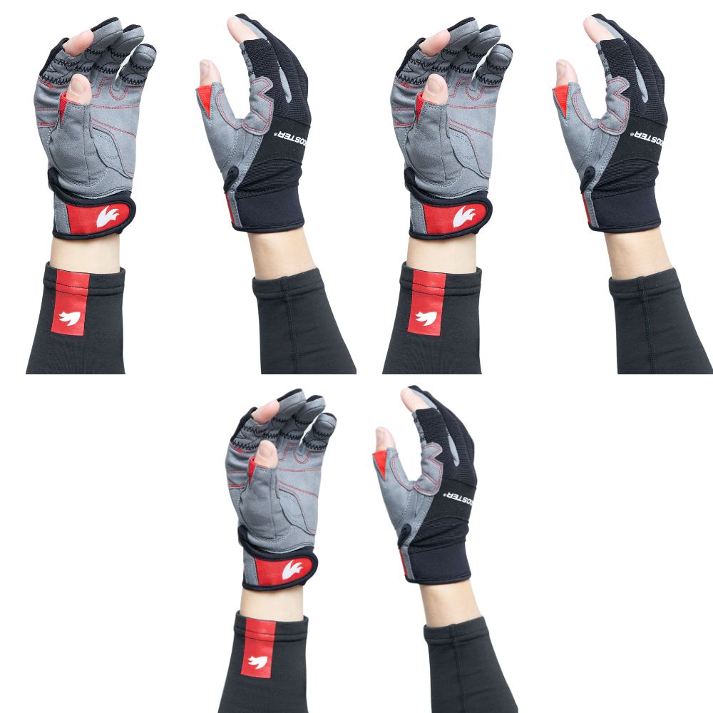 Rooster Gloves - Dura Pro 2 Fingers Cut - Size: S / M / XL - Pack of 3