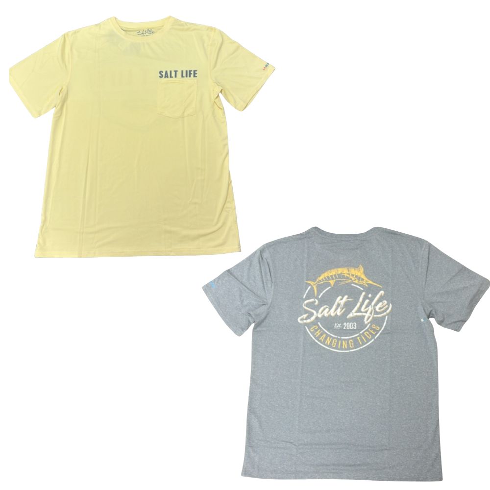 SALT LIFE Shirts & Polos - Polo - Yellow & Blue / Grey - Size: S - Pack of 2