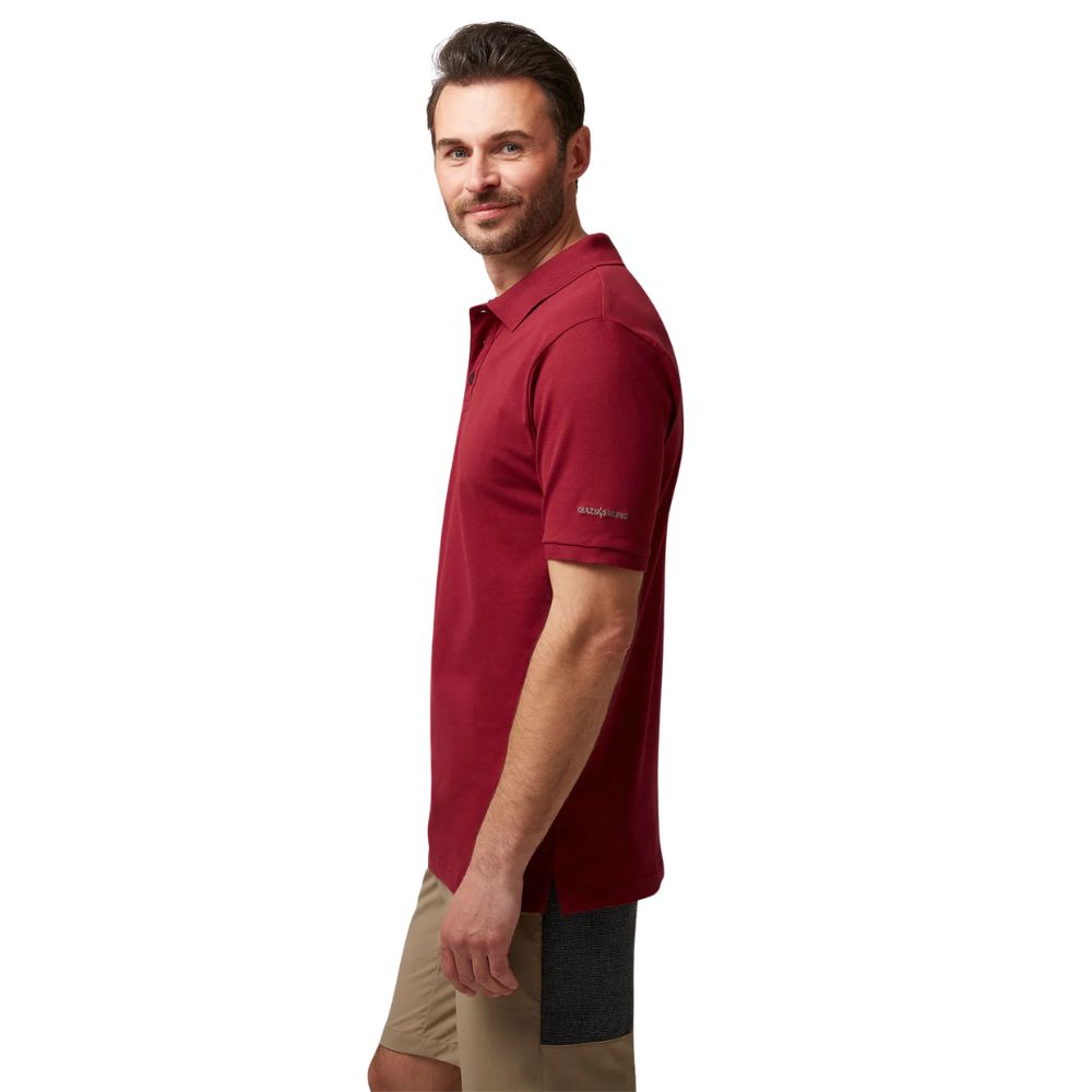 Crazy 4 Sailing "Classic" Polo Shirt (Dark Red)