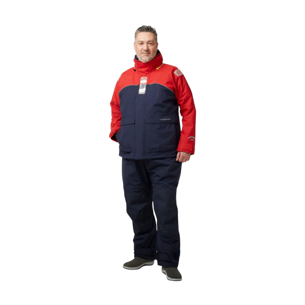 Crazy 4 Sailing Bergen Men (Oversize) - Offshore Men's Jacket - 4XL / 5XL (Red / Navy)
