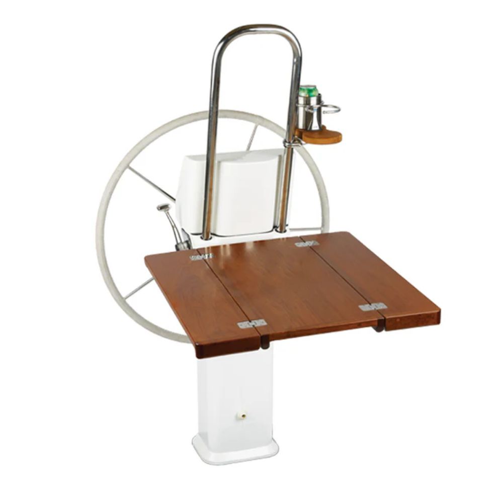 Edson Tables - Teak Drop Leaf Folding Table/Diamond Series Pedestal