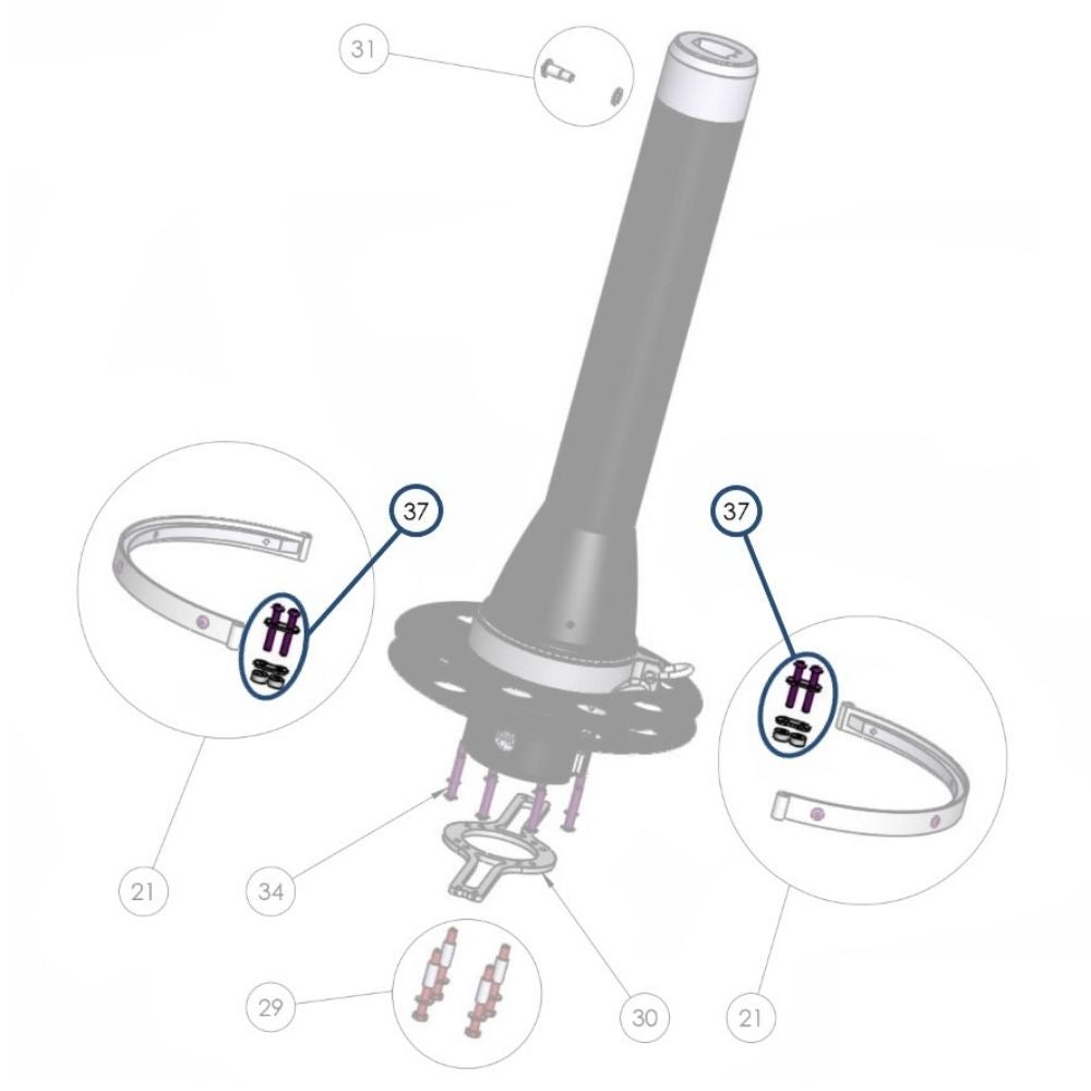 Facnor Drum Half Guide Fixation Screws for FD090 / FD110 / FD170 / FD210 / FD230 / FD280 / FD310 Furlers