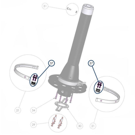 Facnor Drum Half Guide Fixation Screws for FD090 / FD110 / FD170 / FD210 / FD230 / FD280 / FD310 Furlers