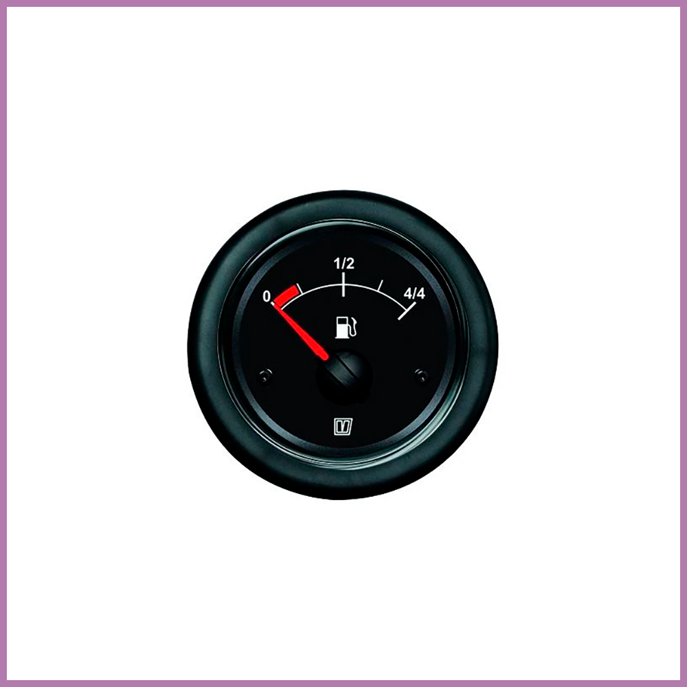 Vetus Fuel level indicator, black, 12/24V, cut-out size Ø 52 mm (excl. sensor)