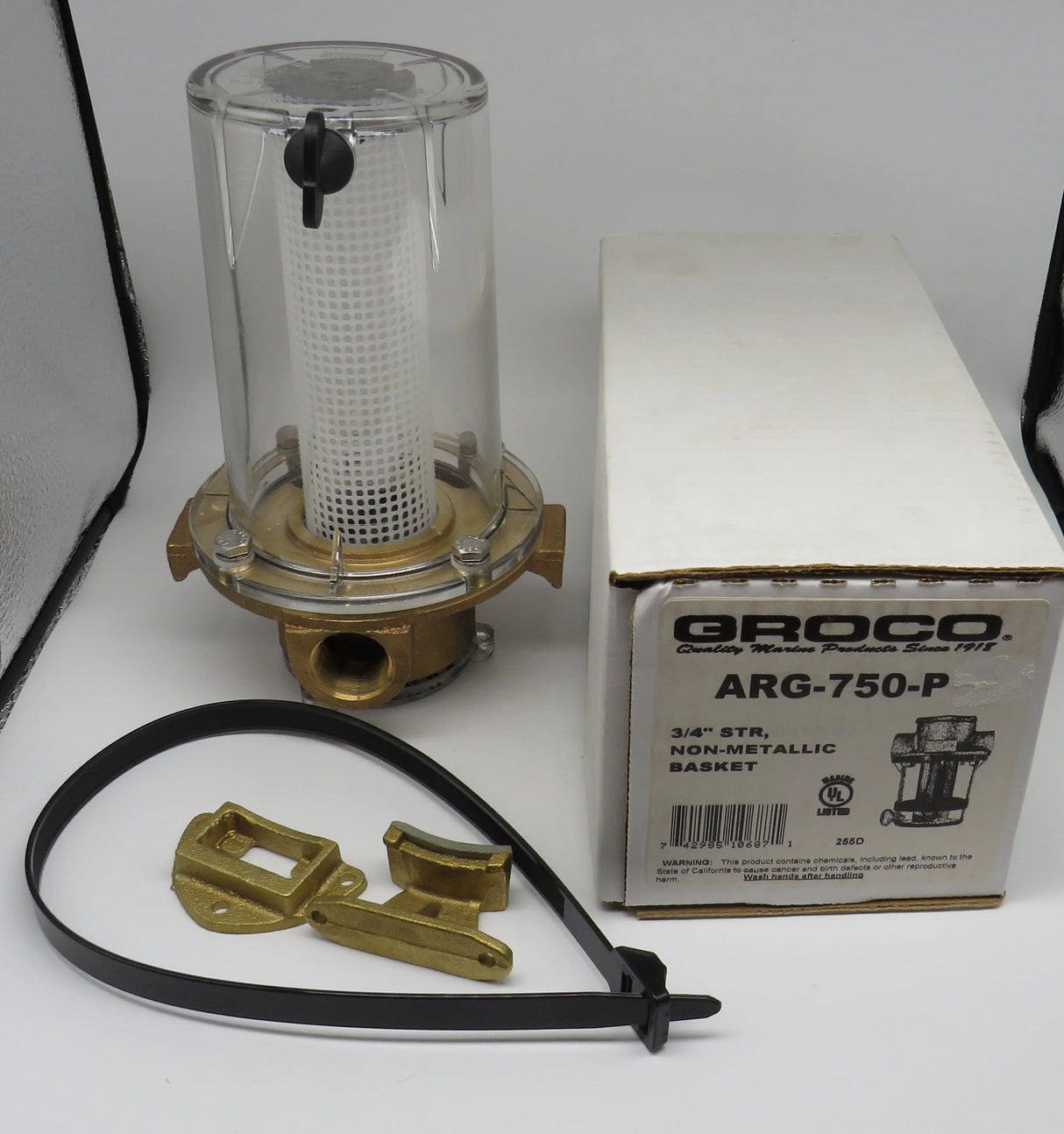 GROCO ARG-750 Series 3/4" Raw Water Strainer w/Non-Metallic Plastic Basket