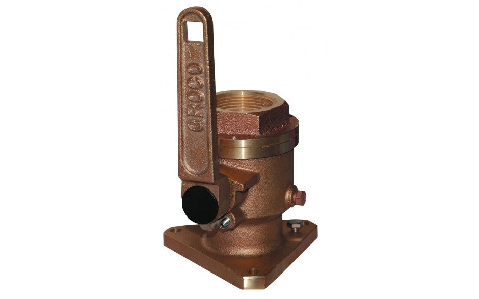 GROCO 1-1/4" Bronze Flanged Full Flow Seacock