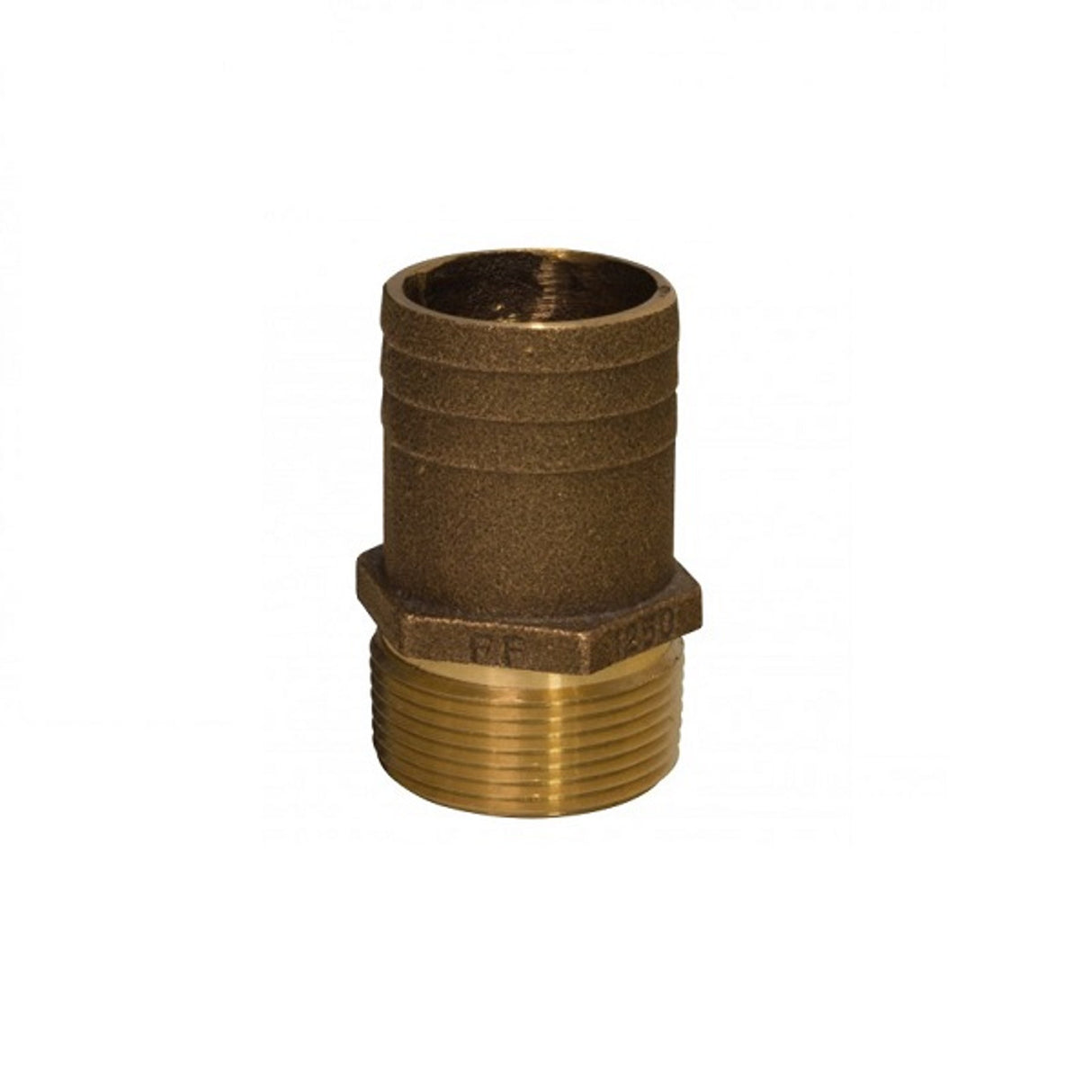 GROCO 1" NPT x 1-1/8" Bronze Full Flow Pipe to Hose Straight Fitting