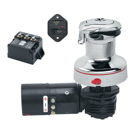 Harken Electric Winch Rewind Size 46 - 24V / Chrome All / Two Speed Winch / Left Mount
