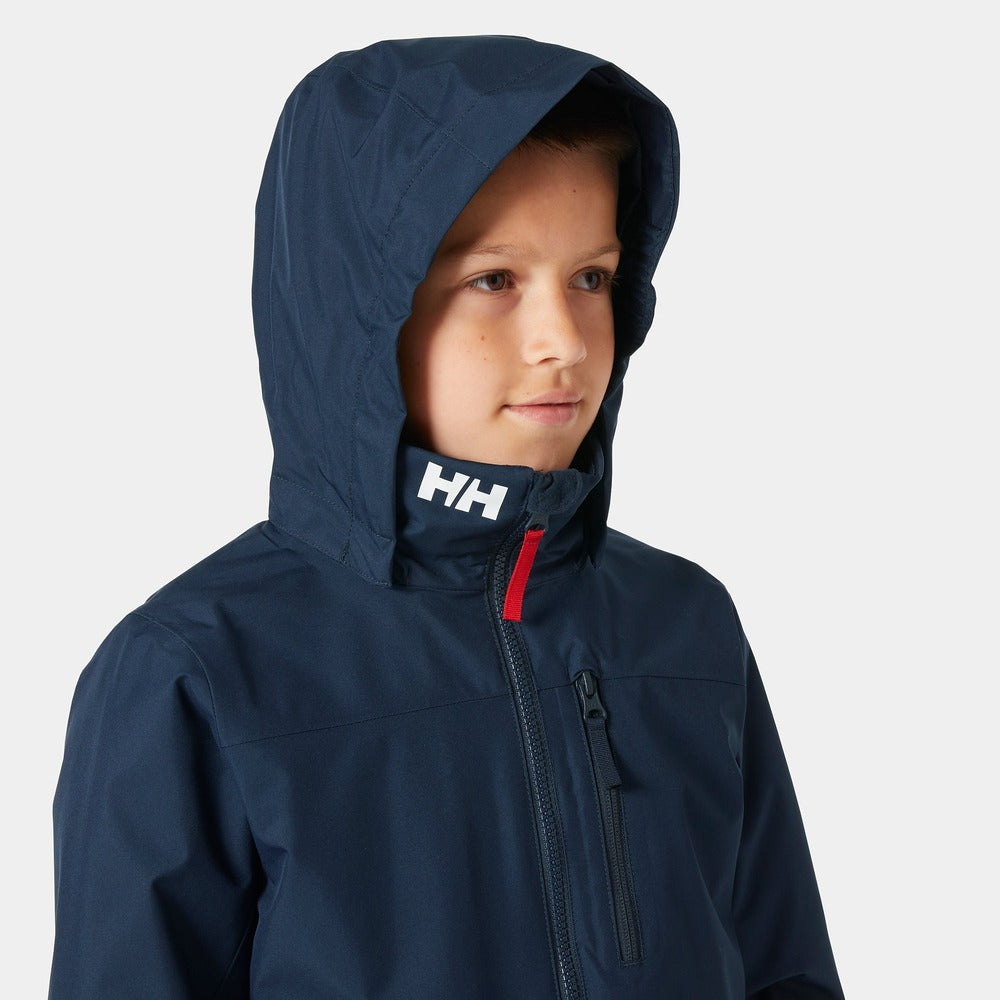 Helly Hansen Juniors' Crew Hooded Midlayer Jacket 2.0 - Navy