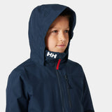 Helly Hansen Juniors' Crew Hooded Midlayer Jacket 2.0 - Navy