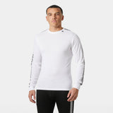 Helly Hansen Men's HH Lifa Stripe Crew Ski Base Layer - White