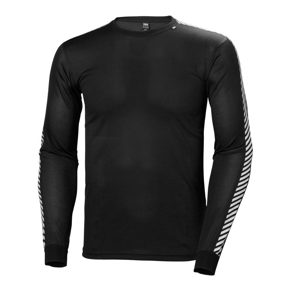 Helly Hansen Men's HH Lifa Stripe Crew Ski Base Layer - Black