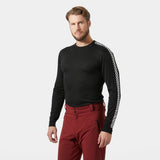 Helly Hansen Men's HH Lifa Stripe Crew Ski Base Layer - Black